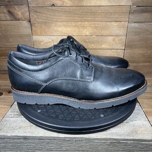 Clarks Mens Size 11M Folcroft Black Lace Up Comfort Walking Oxford Dress Shoes